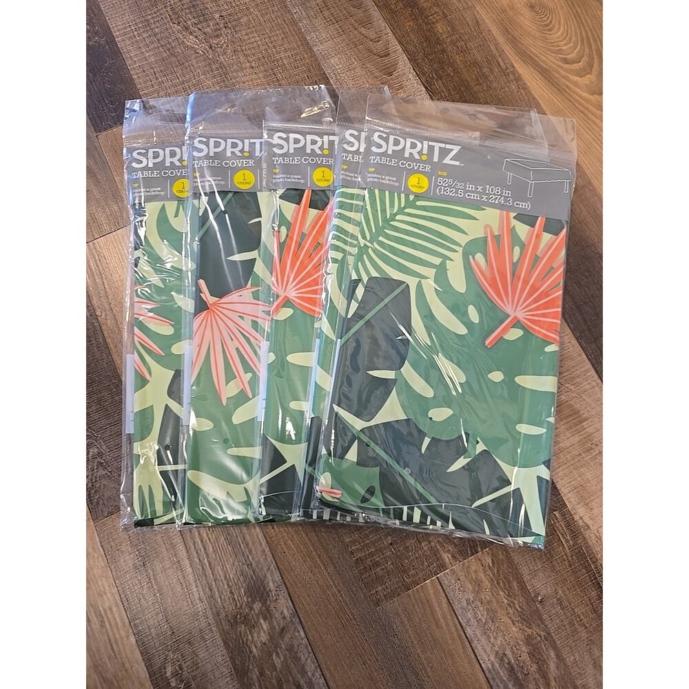 13086 6 Pk Spritz Table Cover Large 52 x 108 Reuseable Photo Backdrop TROPICAL
